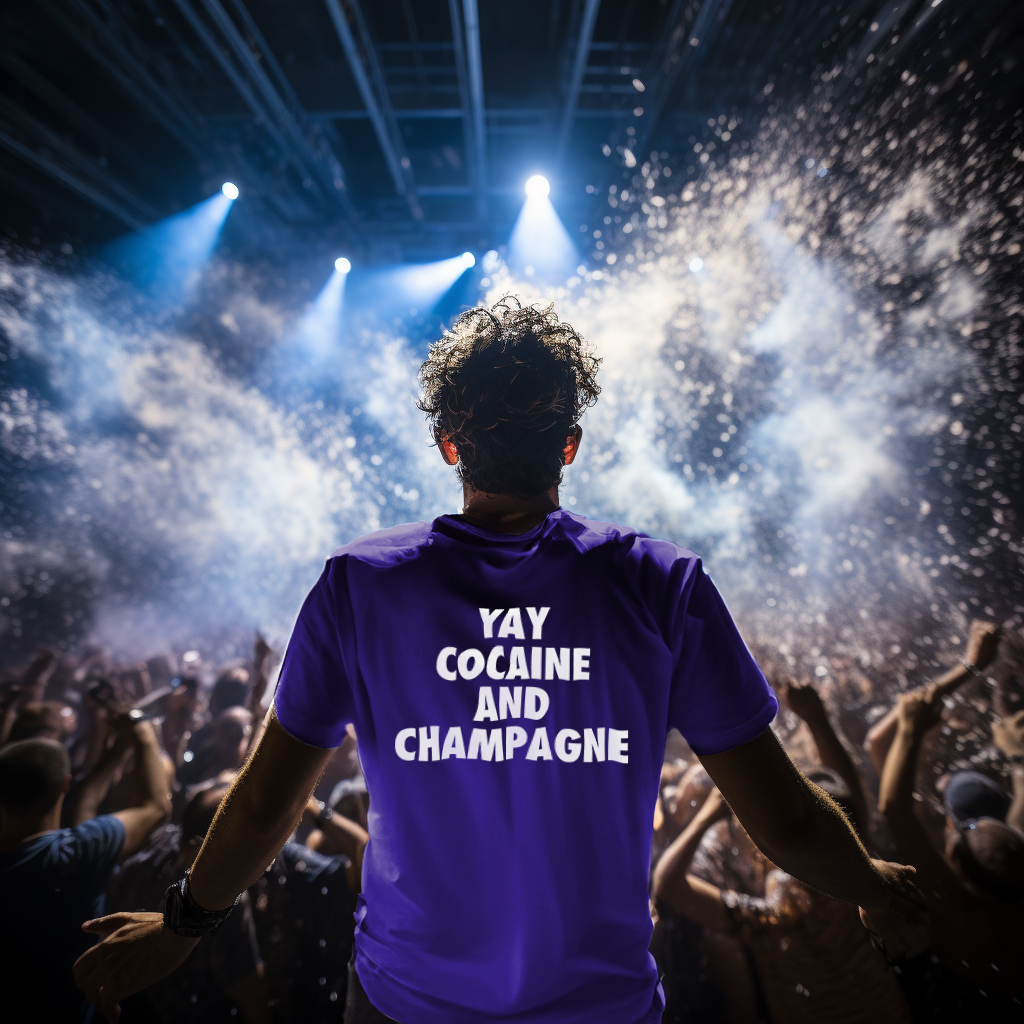 YAY CHAMPAGNE AND COCAINE Unisex Jersey Short Sleeve Tee