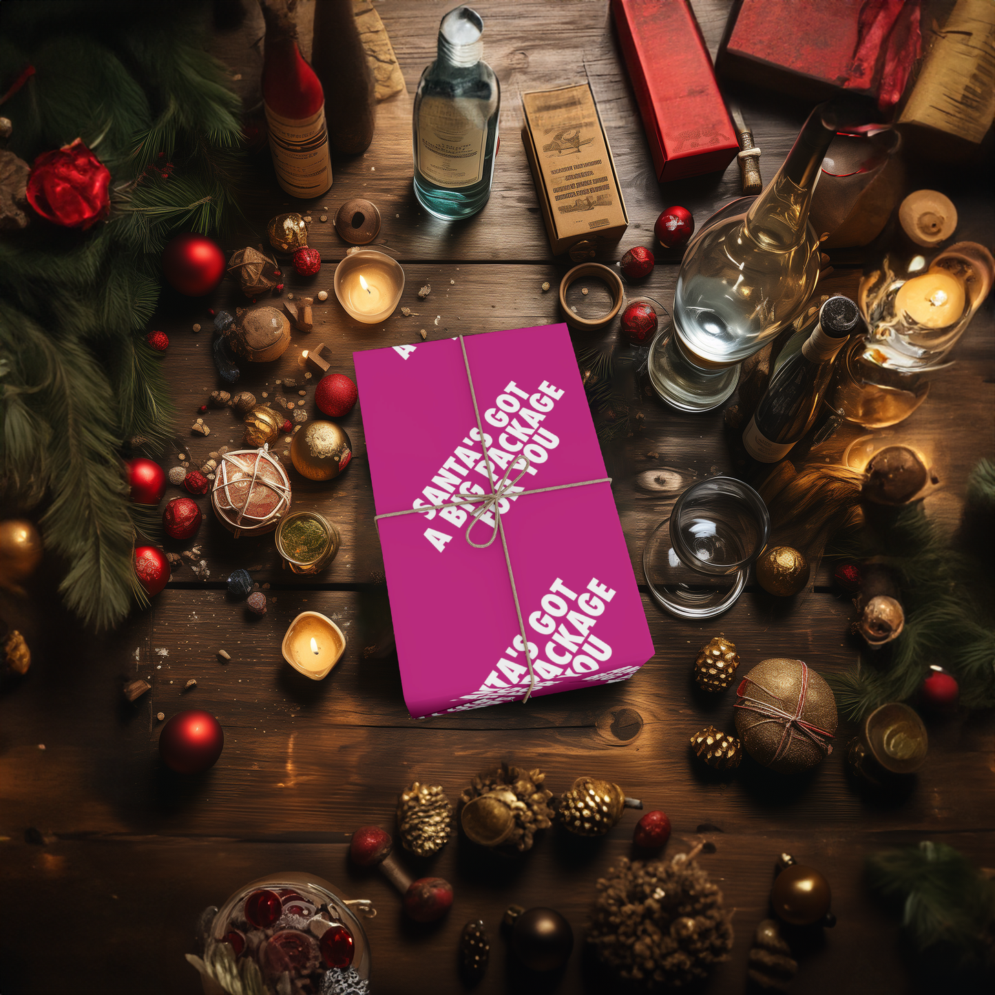 SANTA'S GOT A BIG PACKAGE FOR YOU Gift Wrap Papers
