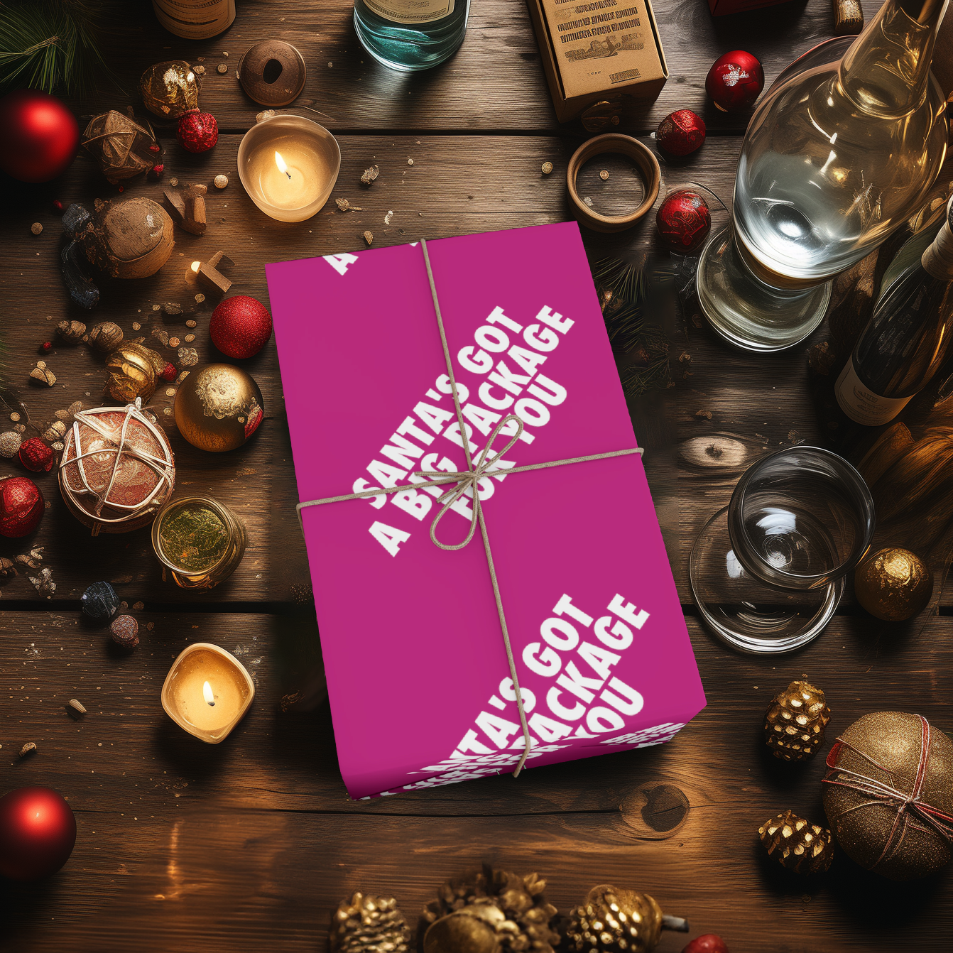 SANTA'S GOT A BIG PACKAGE FOR YOU Gift Wrap Papers